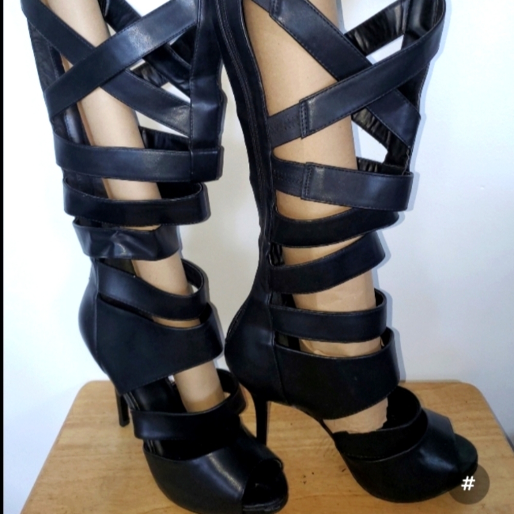 Call it Spring, Size 10/11, black gladiator boots